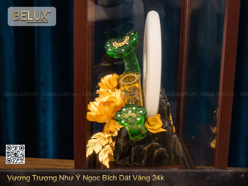 Vương Trượng Như Ý Ngọc Bích Dát Vàng 24k